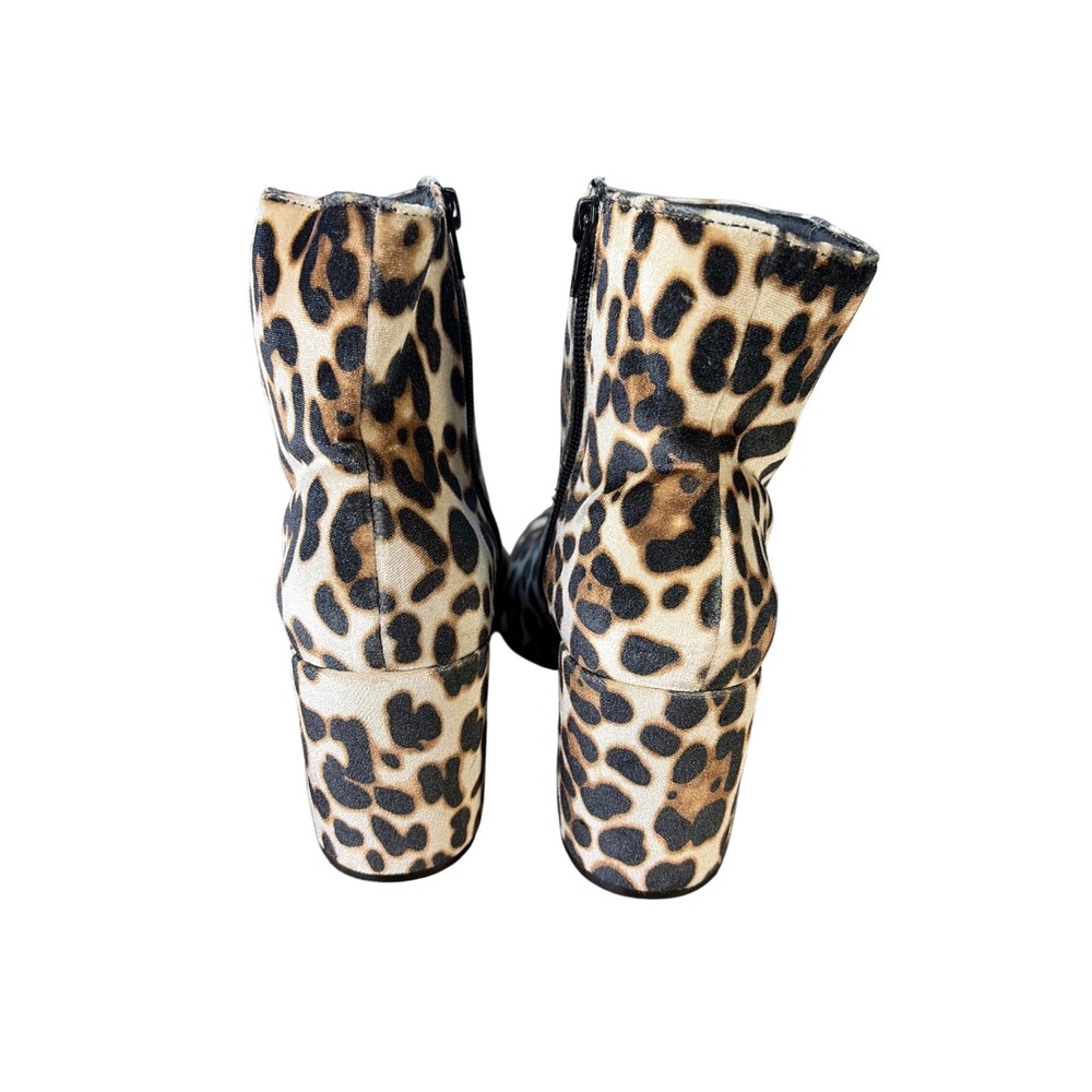 Madden Girl Leopard‎ Print Block Heel Ankle Booties Tan Black Animal Print 8.5 - Picture 6 of 11